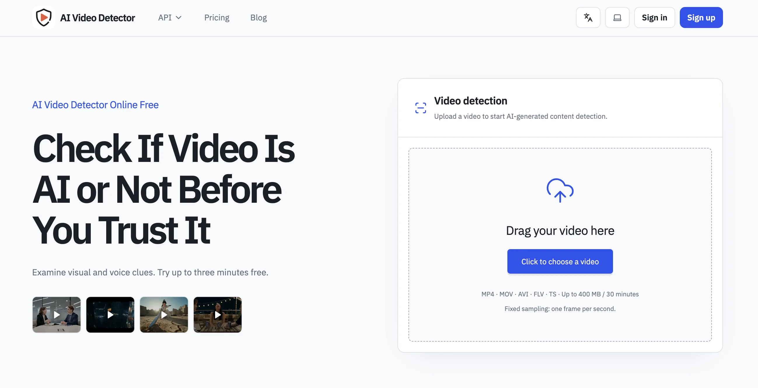Detect AI generated video clips